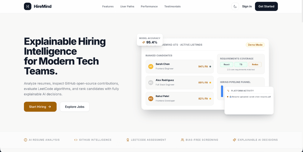HireMind — project screenshot by Malavya Mankar
